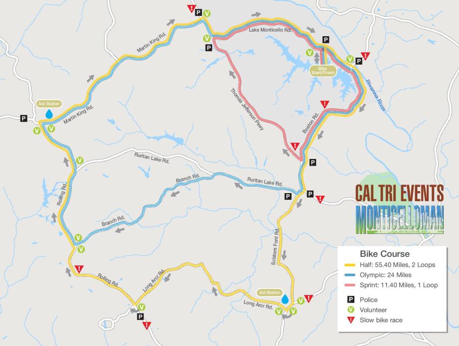 2021 Cal Tri Events Lake Monticello 5.2.21 Course Maps