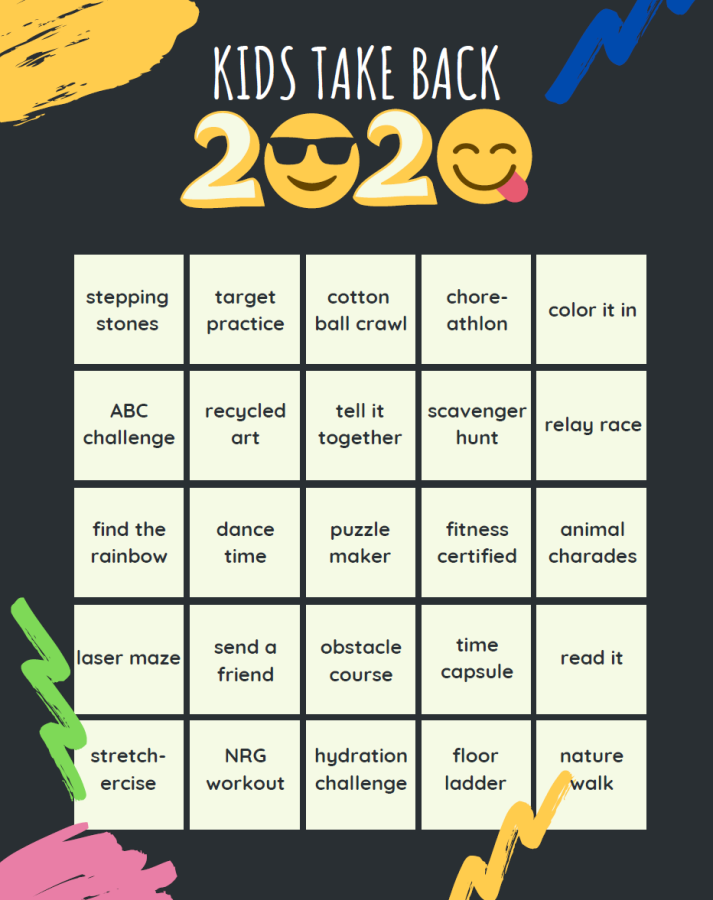 Kids Take Back Challenge Bingo Card Ages 5 8