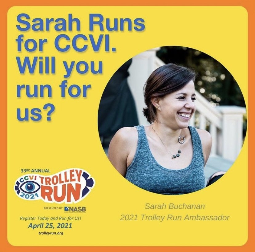 A photo of Sarah asking if you will run for CCVI.