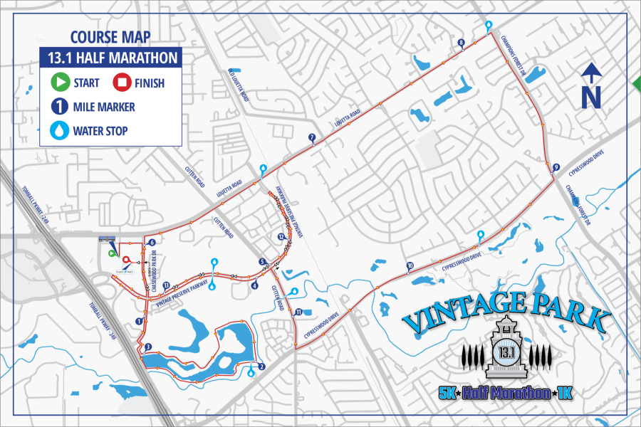 Vintage Park 13.1 Half Marathon Course Maps
