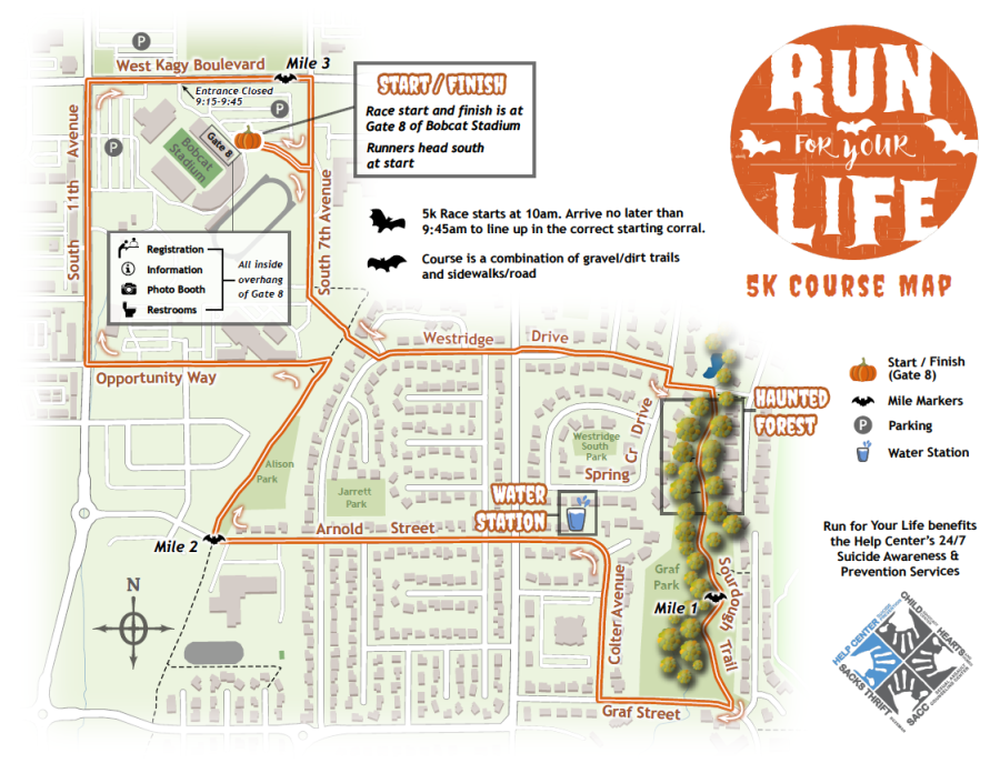 Run for Your Life 5k & Kid's Run/Walk: 5K Race Route