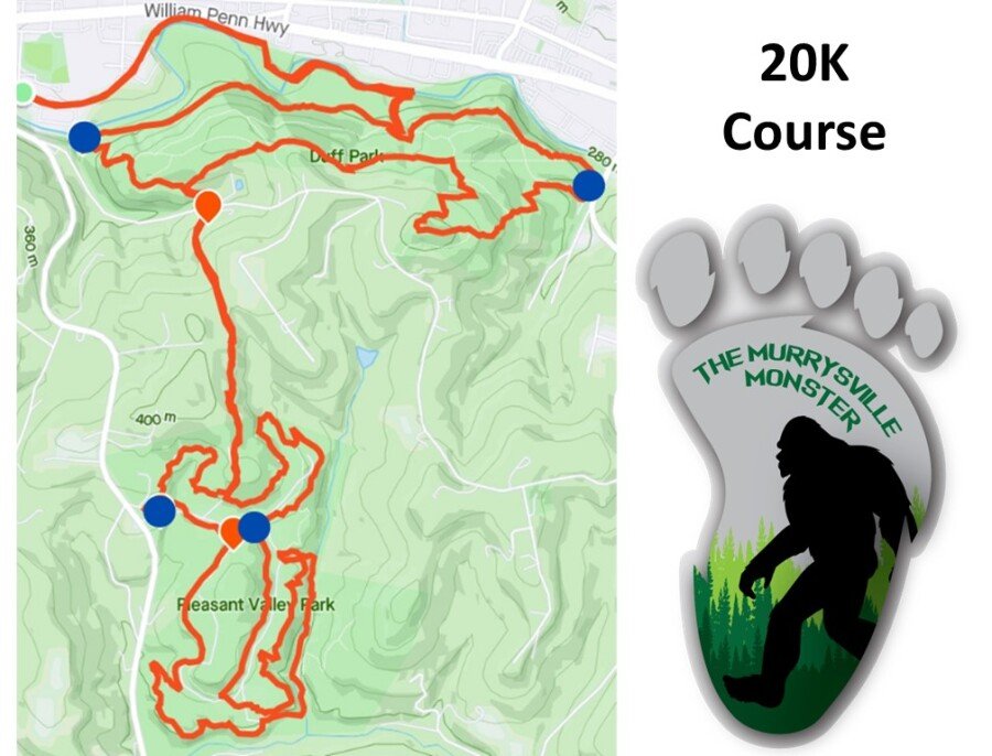 Murrysville Monster Trail Races COURSE MAPS and WATER STOP DETAILS