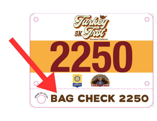 2023 Claremont Turkey Trot Bib