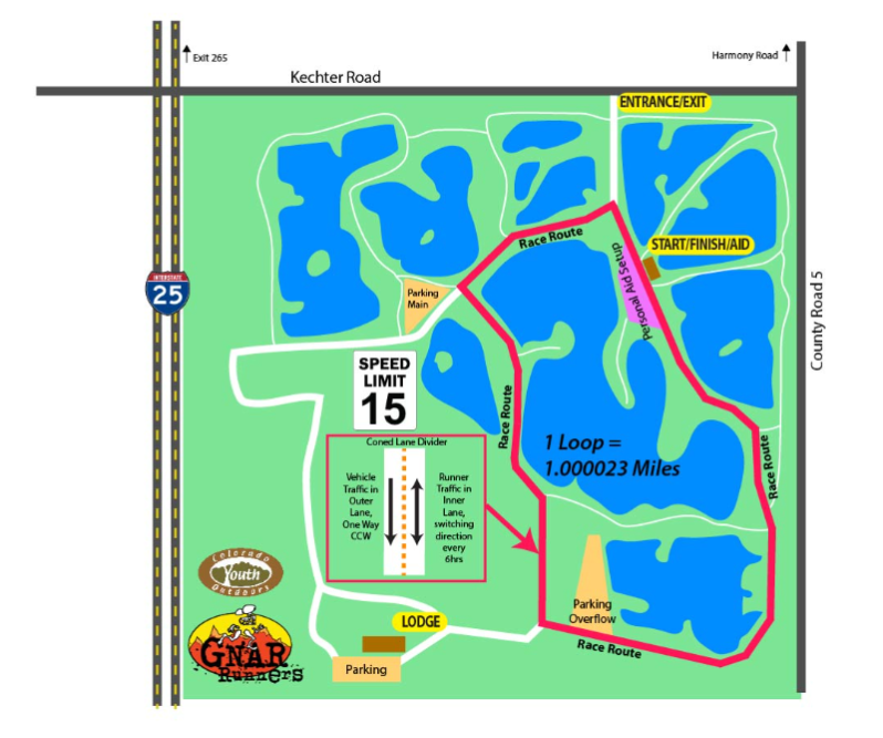Colorado 24 Hour Run Course Map