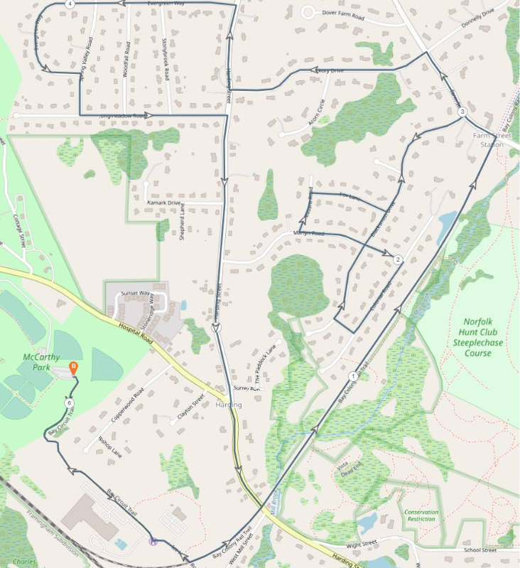 Hope with Every Stride 10k course map