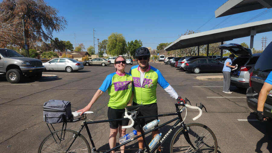 Logan, left, and David Decero, board member of ACBVI.