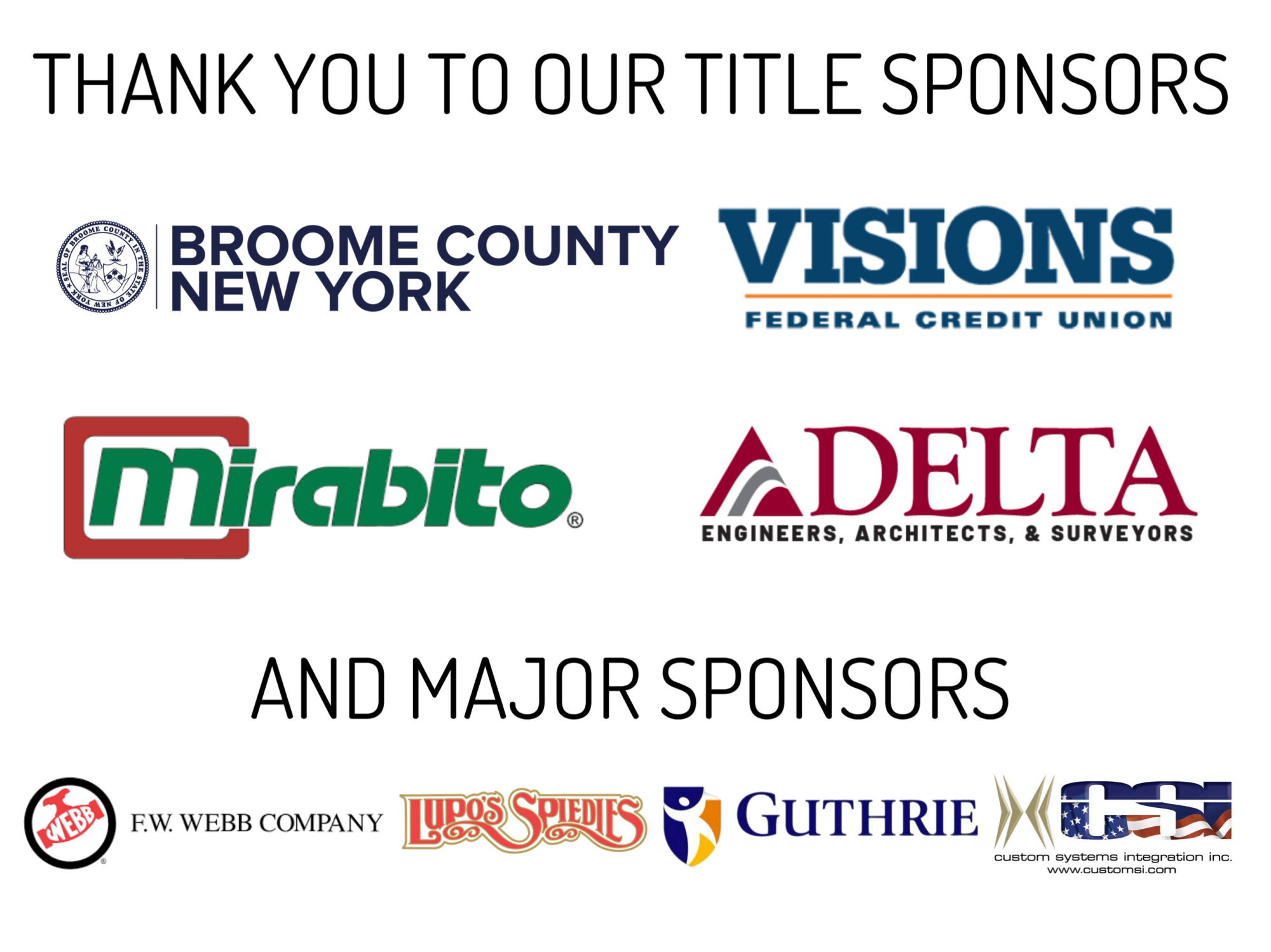 Thank You Sponsors