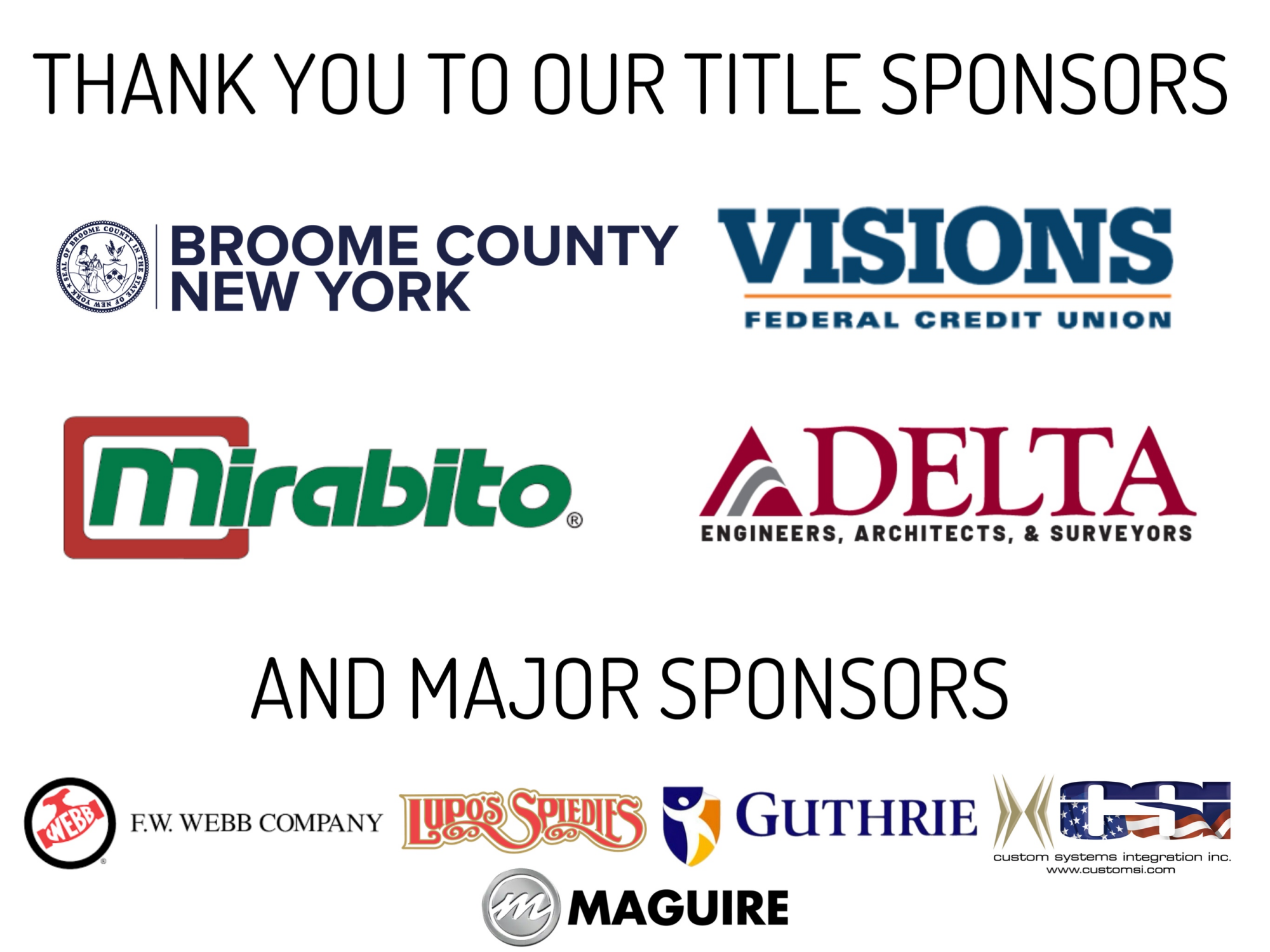 Thank You Sponsors