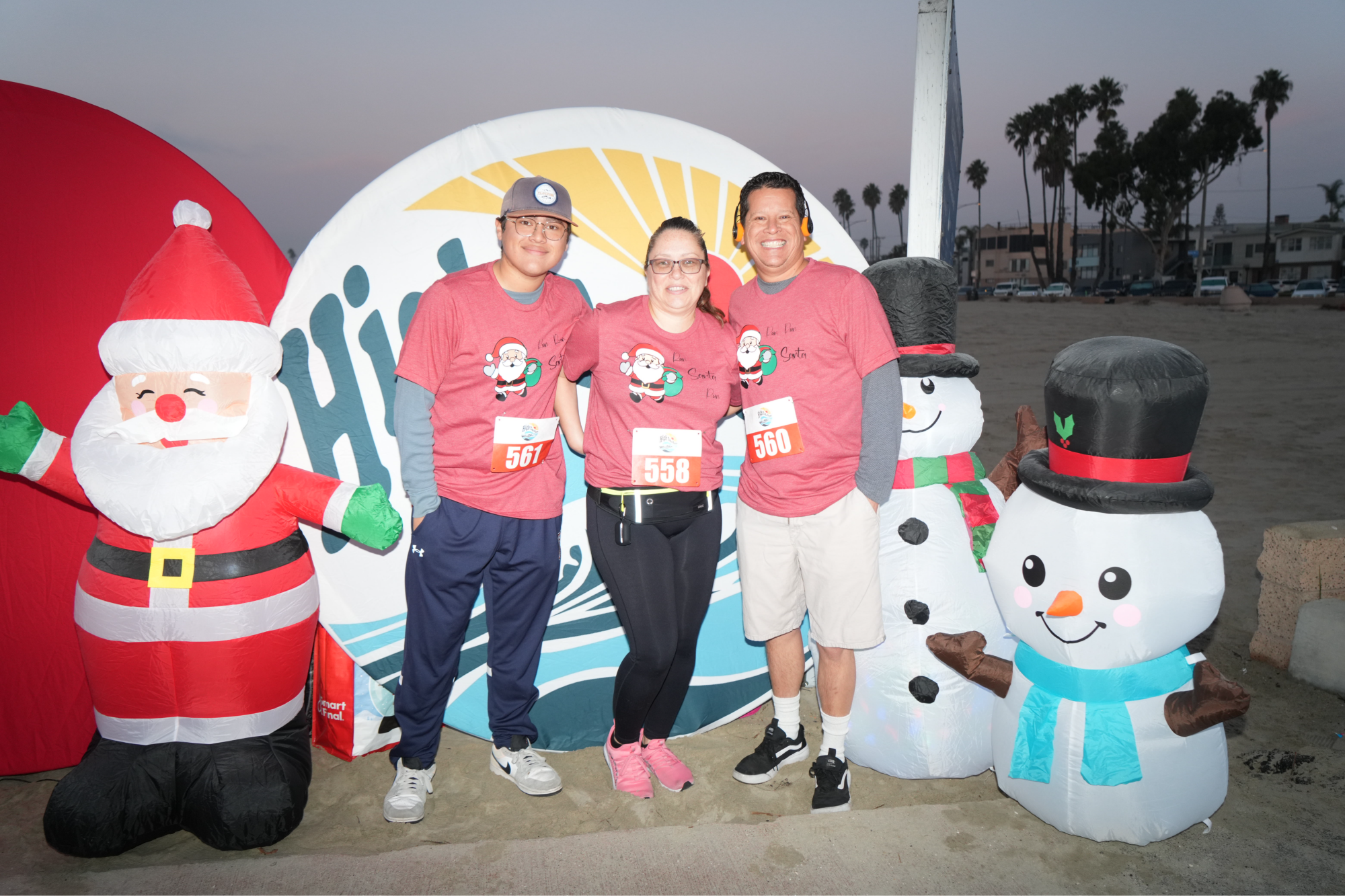 Runners posing