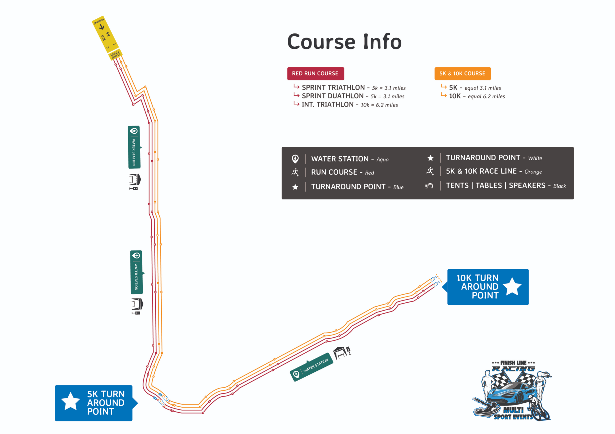 Int. run map 10K (6.2 Miles)