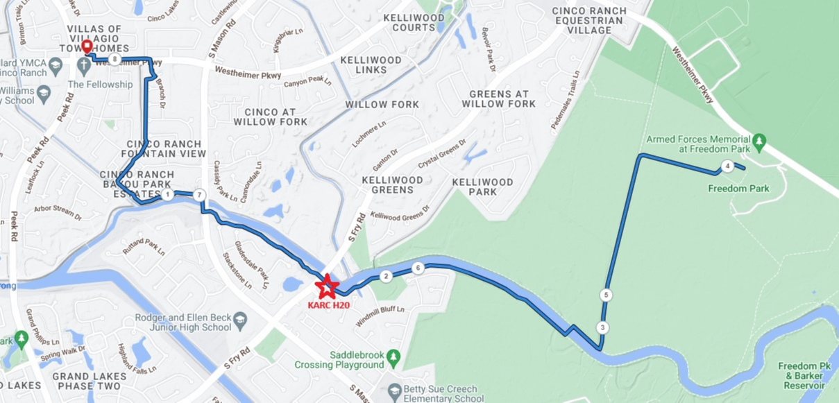 0-8mi Out and Back to Freedom Park