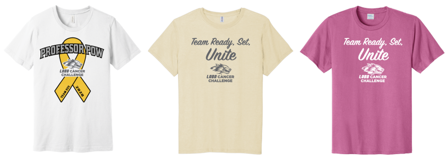 Team T-shirt examples for the Lobo Cancer Challenge