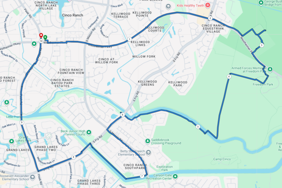 10 Mile Freedom Park Loop