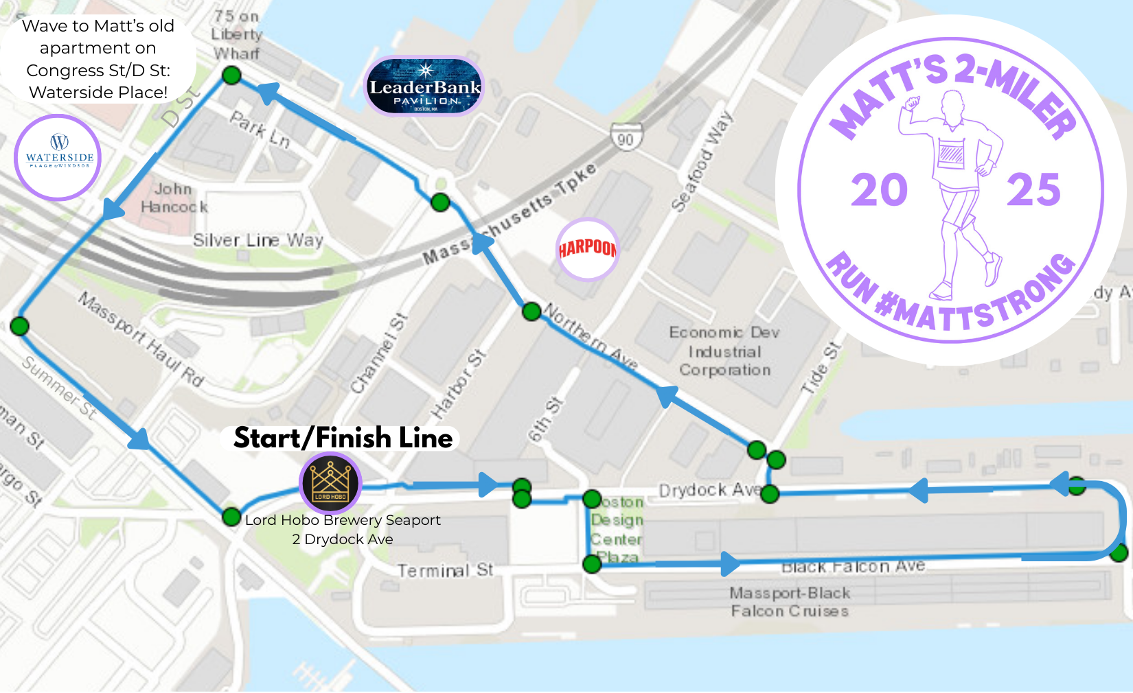 Map of Matt's 2-Miler Route