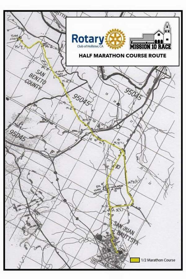 Mission 10 Half Marathon Map