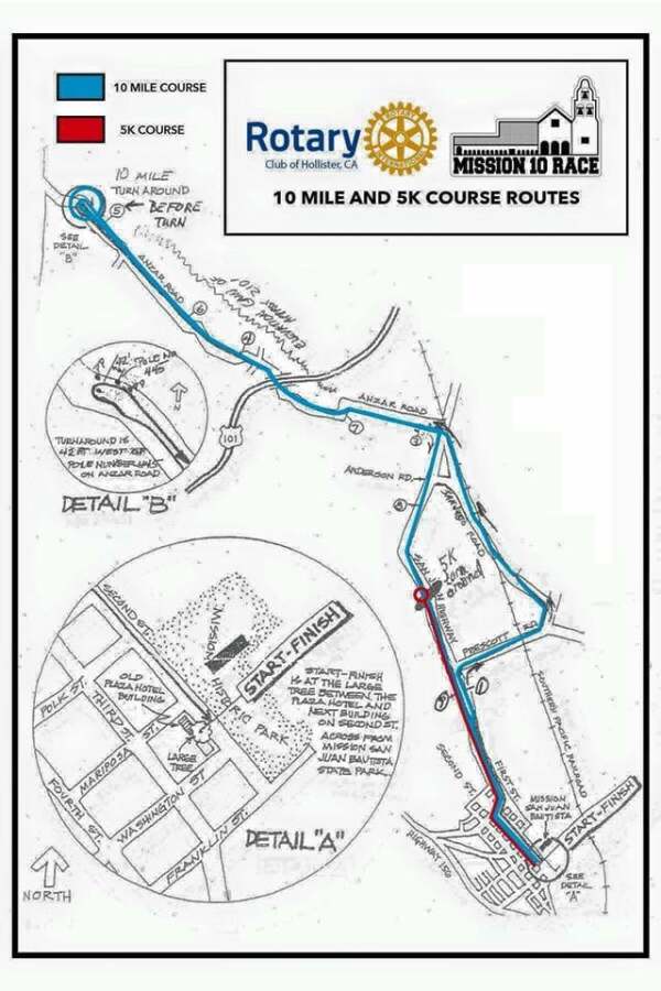 Mission 10 Race Map - 10 Mile and 5k courses