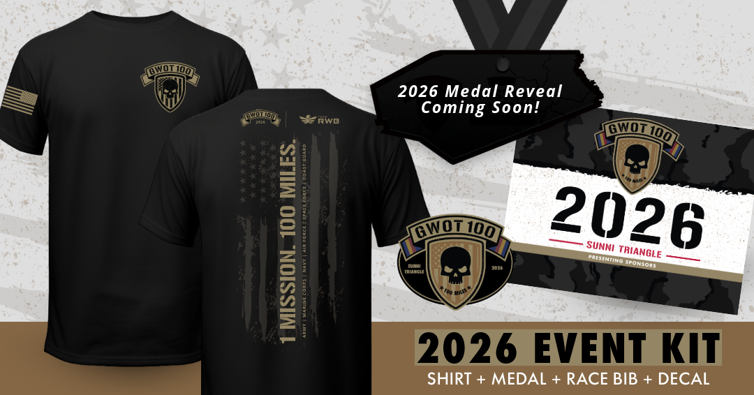 Event Kit shows a shirt, decal, medal, and race bib