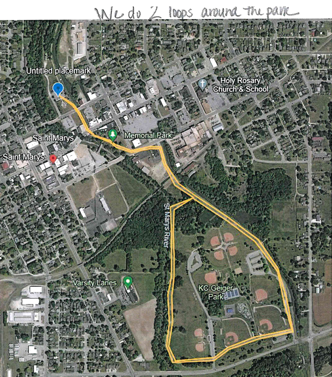 SIDS Awareness 5k Course Route