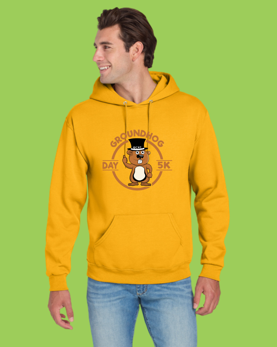 groundhog add-on hoodie, yellow