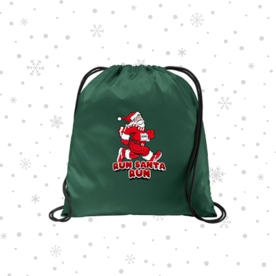 green drawstring bag