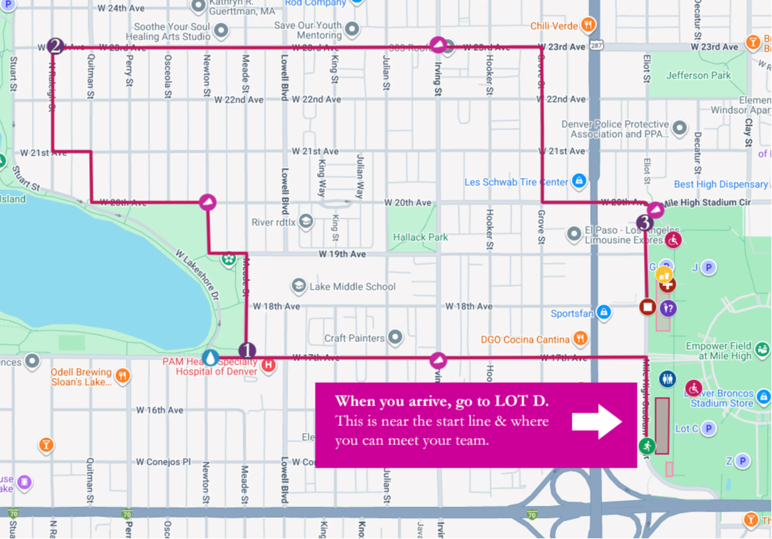 Map of Denver 5K & activities