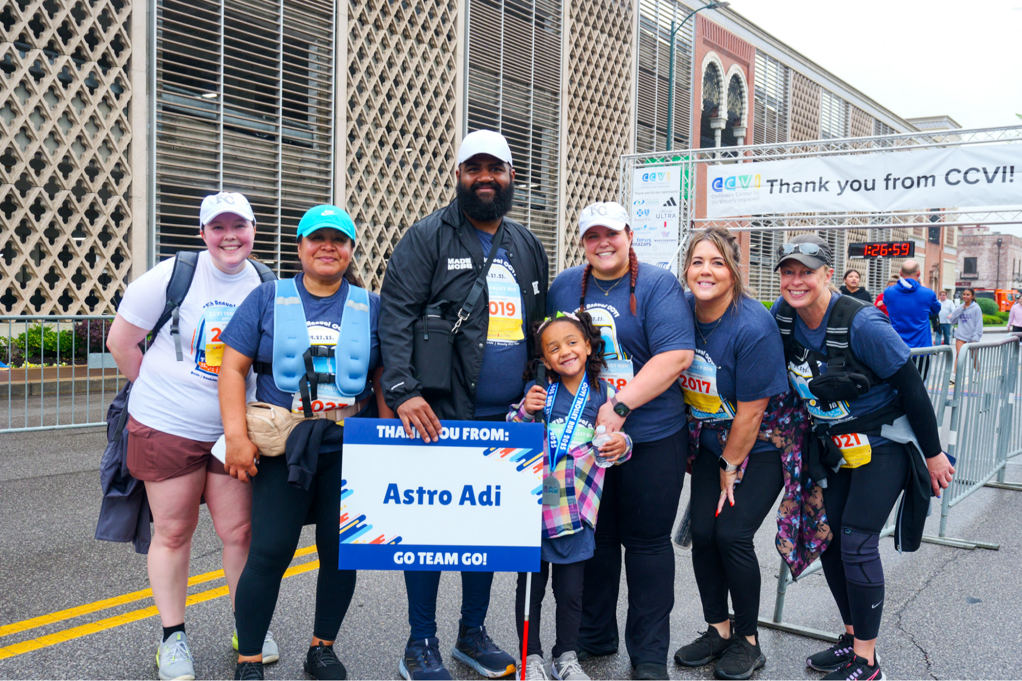 CCVI Team, Astro Adi at the Trolley Run finishline