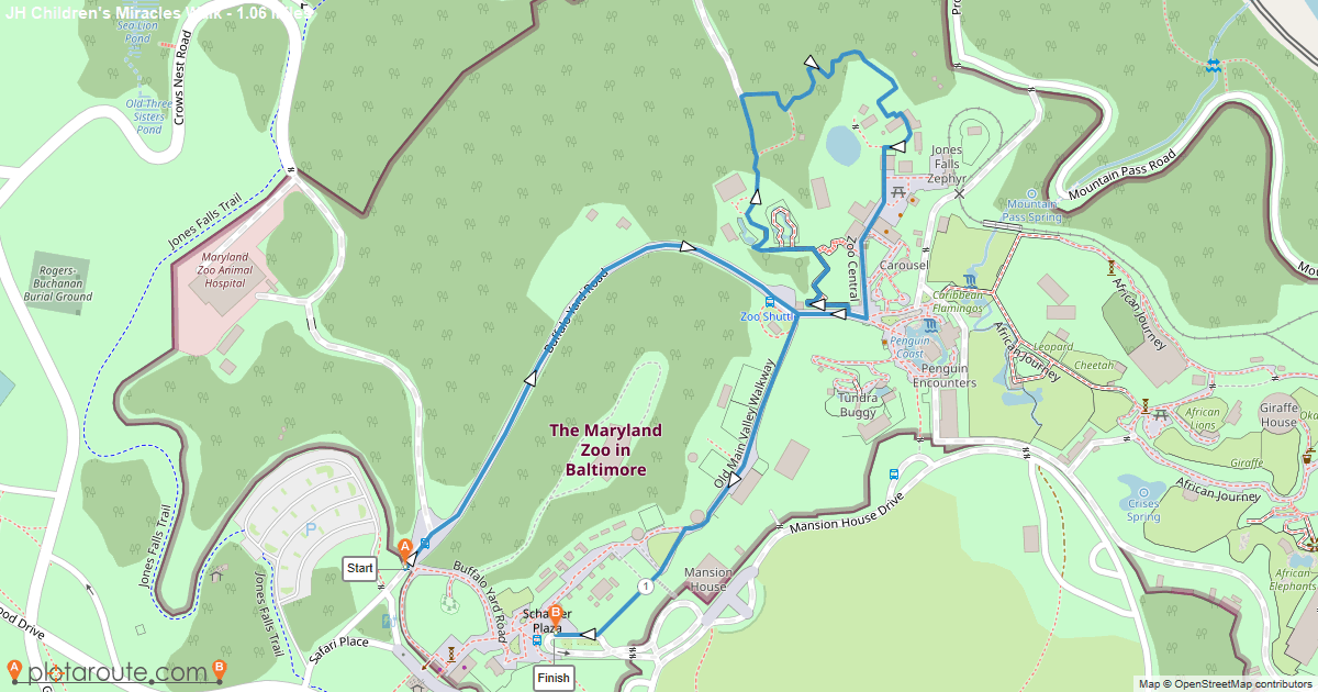 Miracles in Motion 1-Mile Walk Map