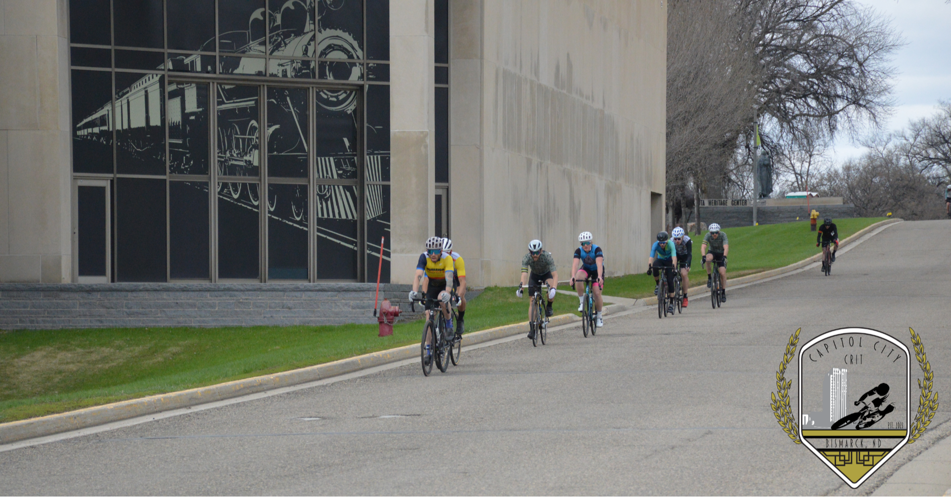 Cyclists riding a road