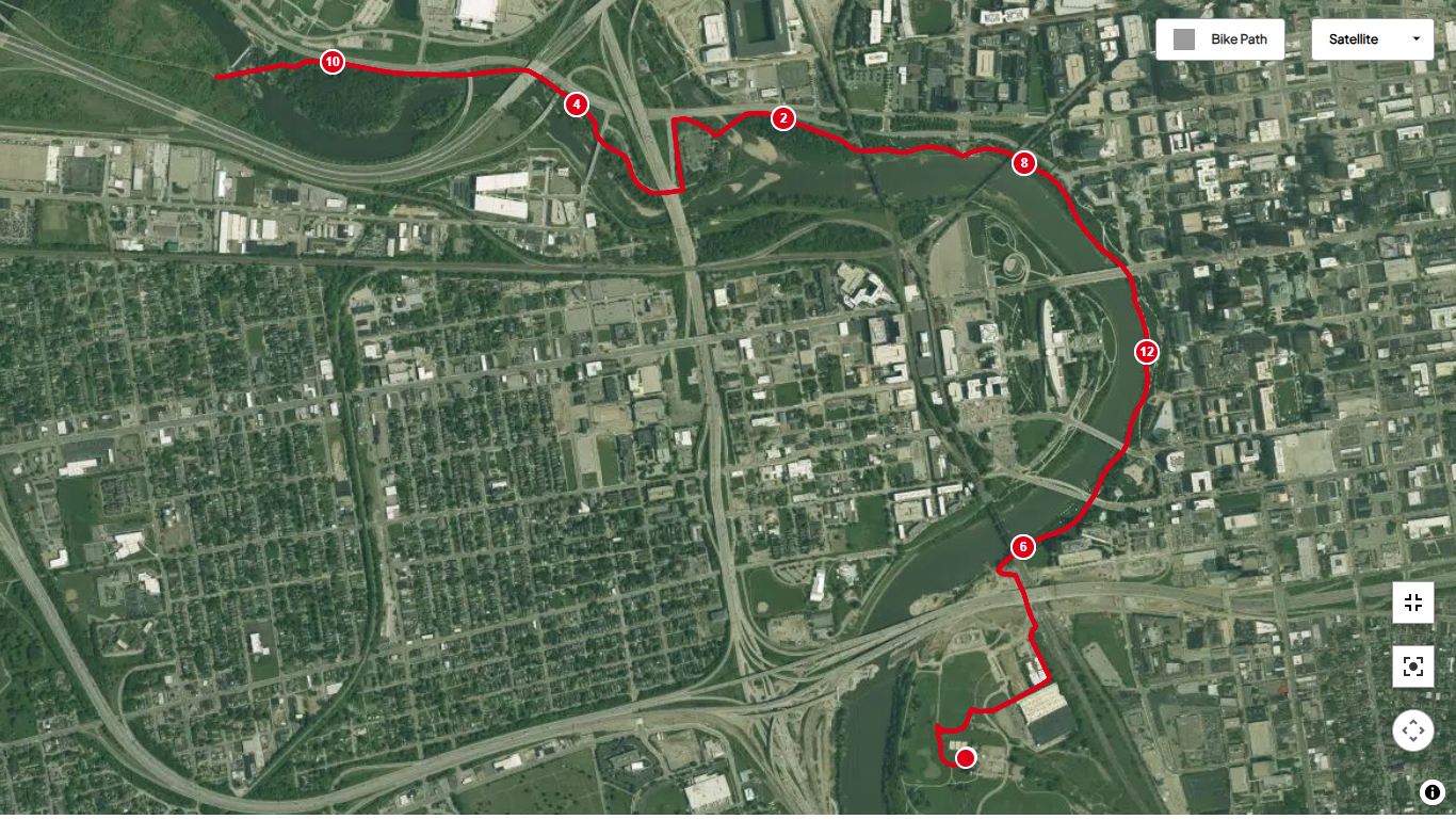 Scioto Audubon Half Marathon Route