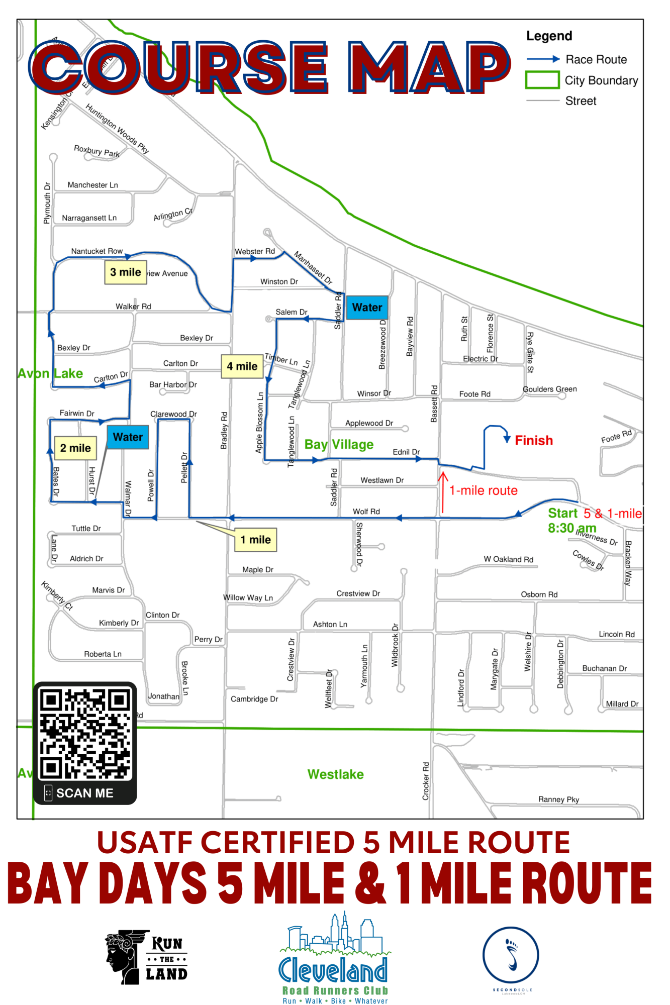 Bay Days 5 miler Course Map