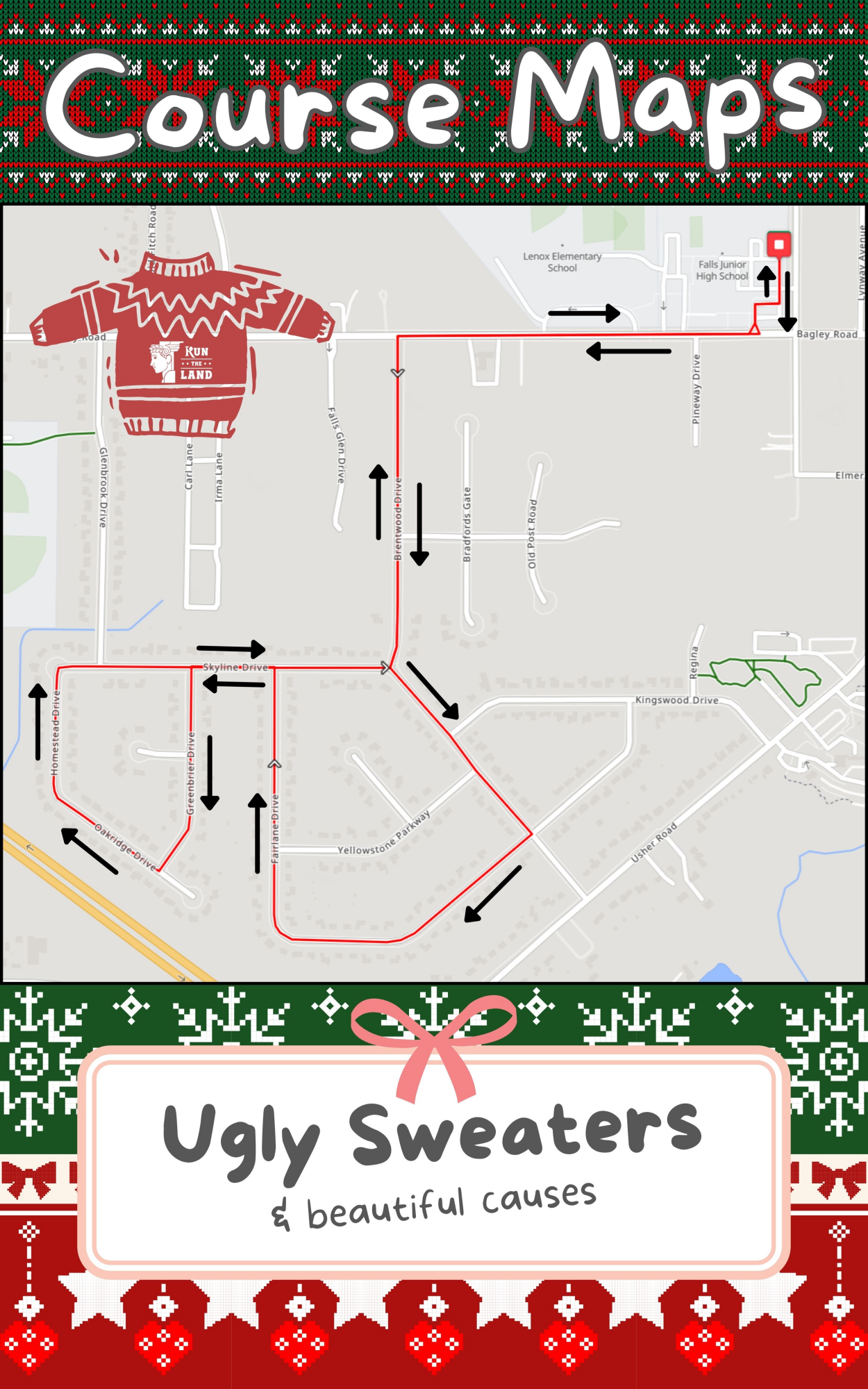 Ugly Sweater Run Course Map