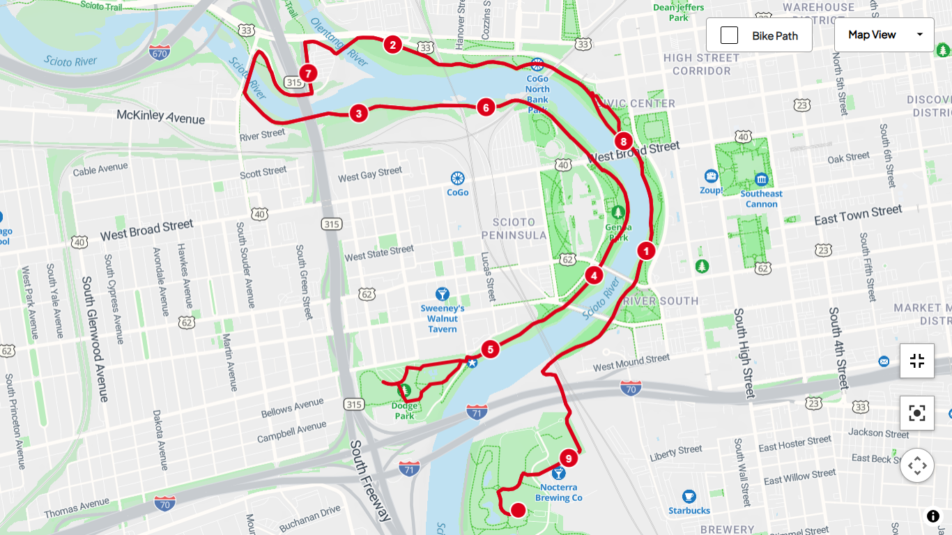 15k Course for Ohio Mother's Day Races