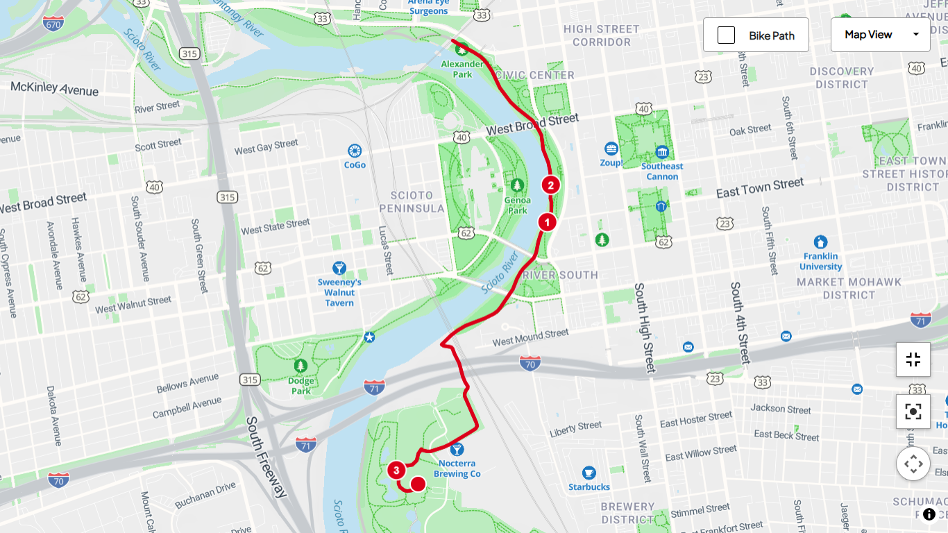 Ohio Mother's Day 5k Route Map
