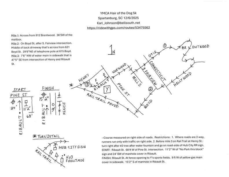 YMCA 44th Annual Hair of the Dog certification Map
