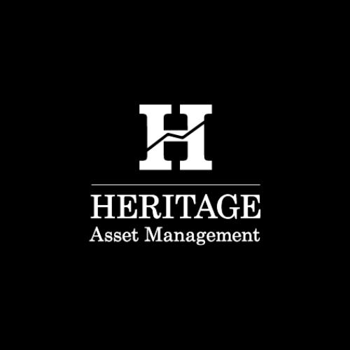 A black logo that reads Heritage.