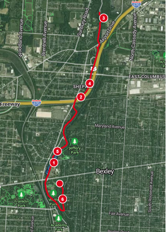 MapMyRun 10k Course image for Columbus Cookie Run