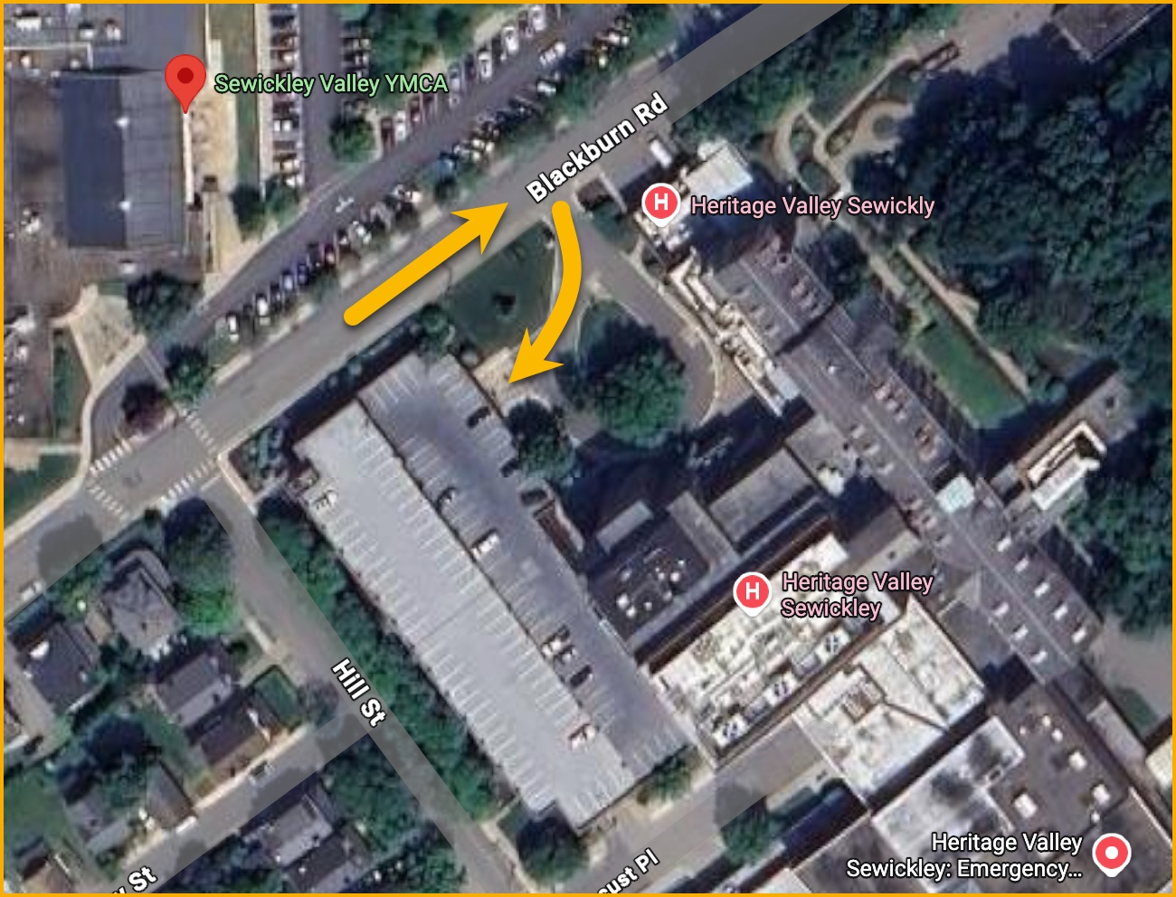 Sewickley Hospital Parking Garage Map