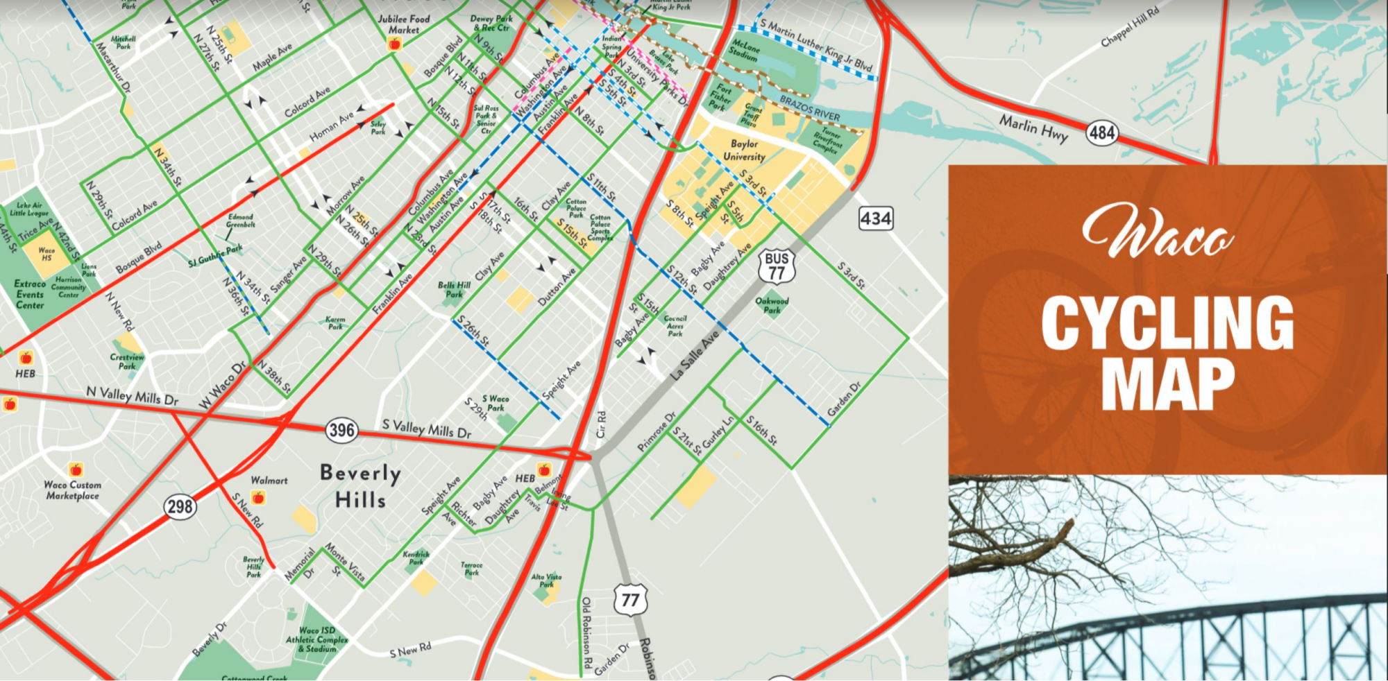 Waco Cycling Map