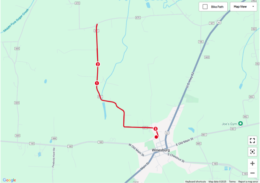 Course Map for The Great Grape Race
