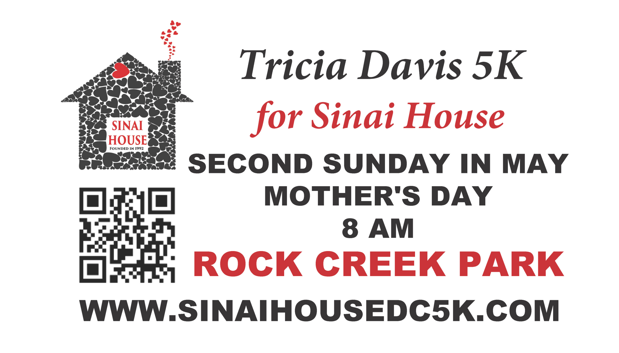 Tricia Davis 5K for Sinai House Yard Sign
