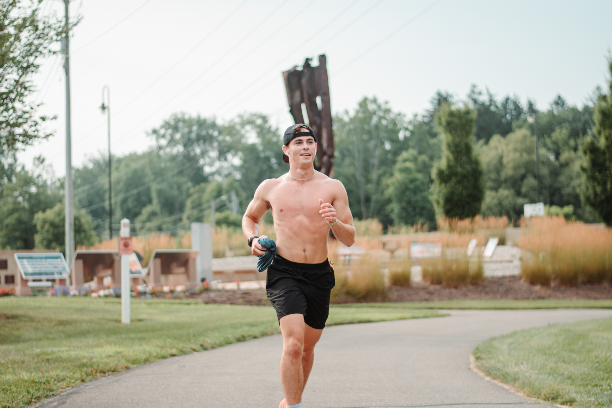 Runner at the Tower Statue