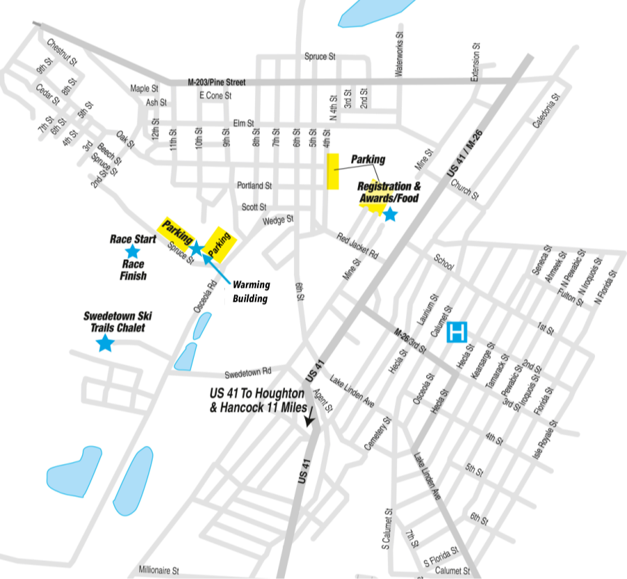 Locator map for Bear Chase activities