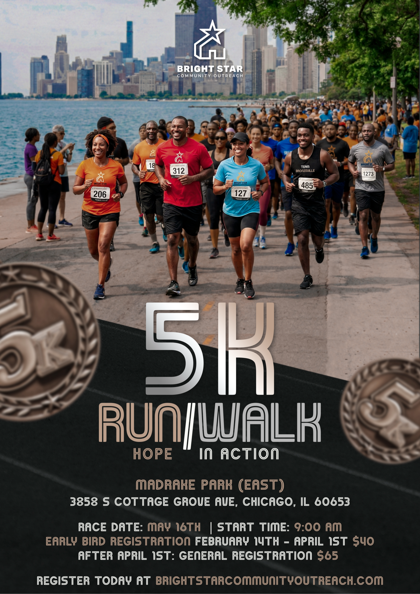 Flyer for BSCO's 5K with event information. 