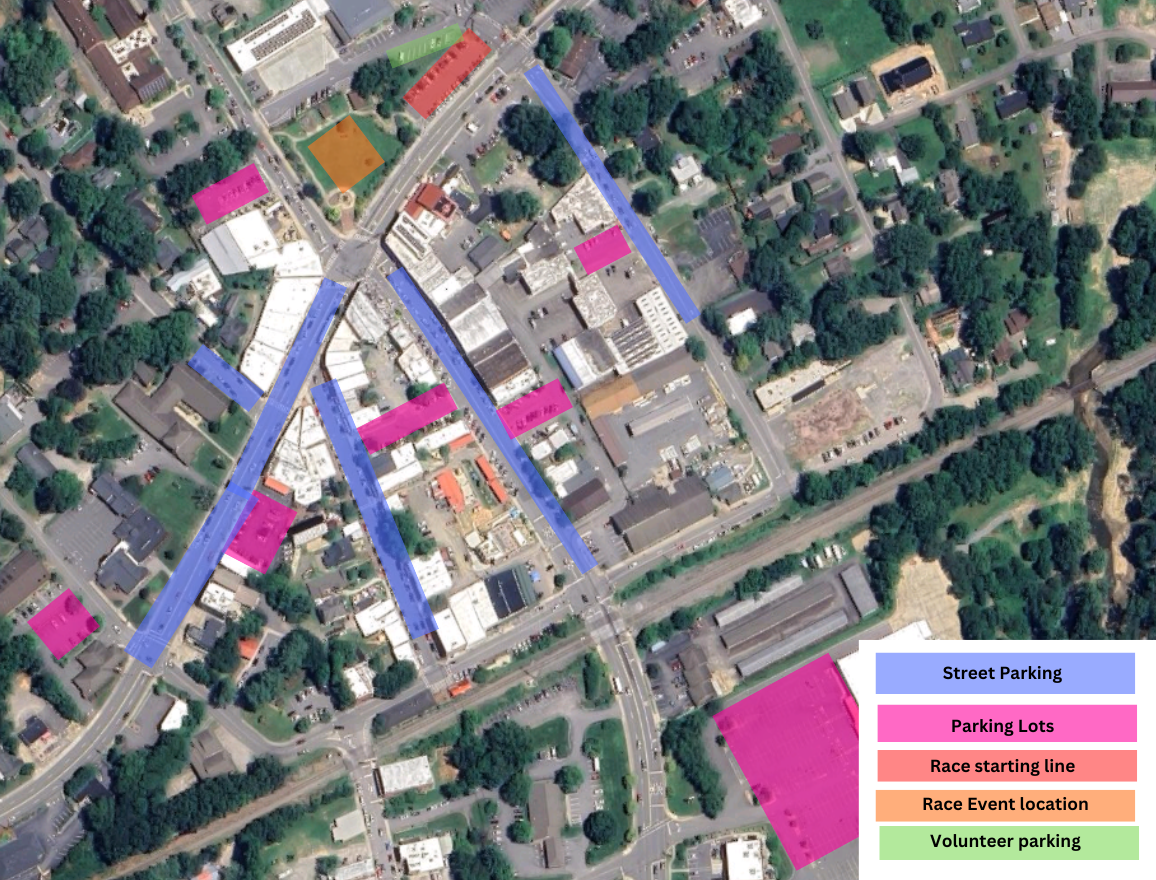 Black Mountain Turkey Trot parking map