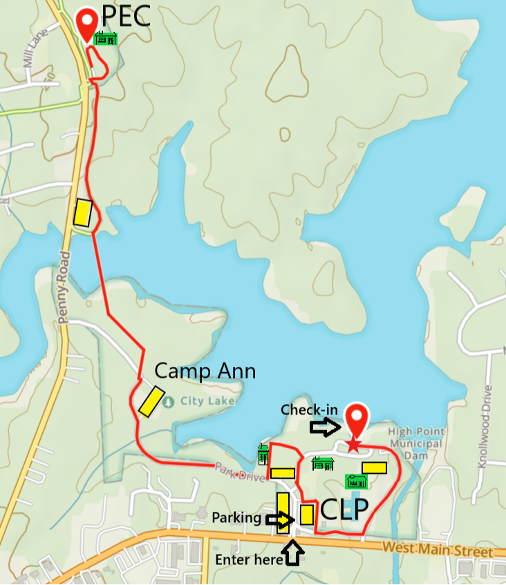 city lake park and course map