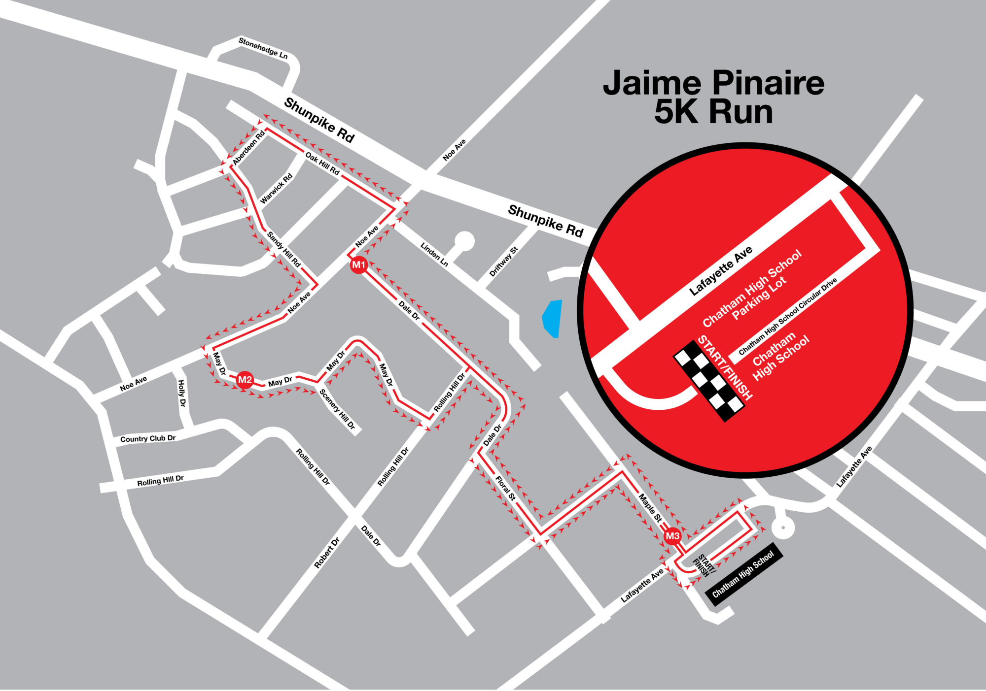 Street graphic of course map