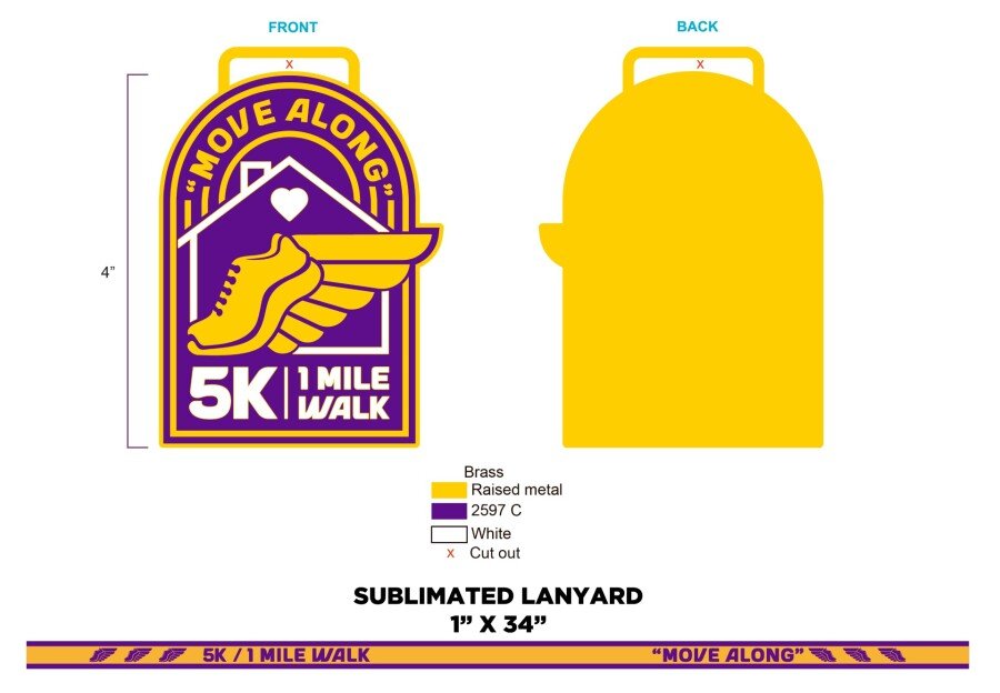 Finisher medal, Move along logo lanyard