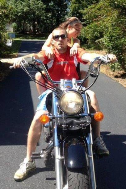 Jaime and Megan on motorcycle