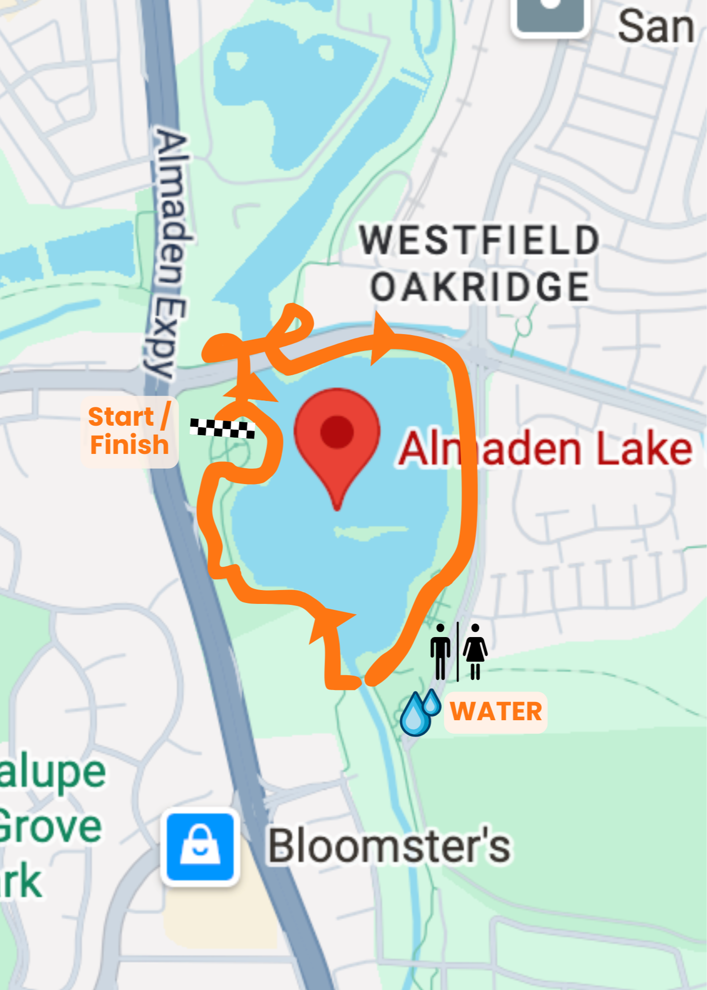 1.5 mile loop almaden lake park