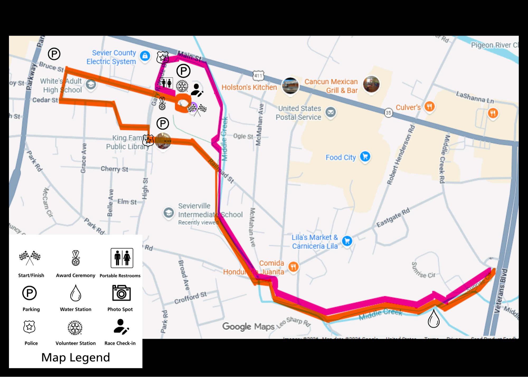 Image of a 5K course map